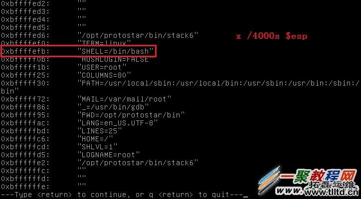 protostar stack6 通过esp查找环境变量 protostar stack6 通过esp查找环境变量