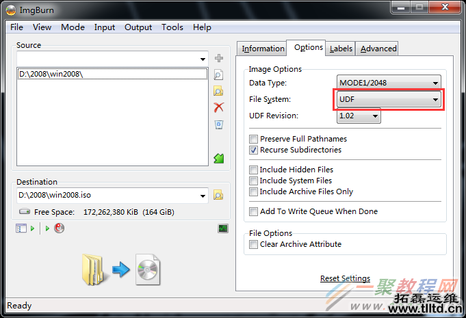 Vultr装windows2008, imgburn