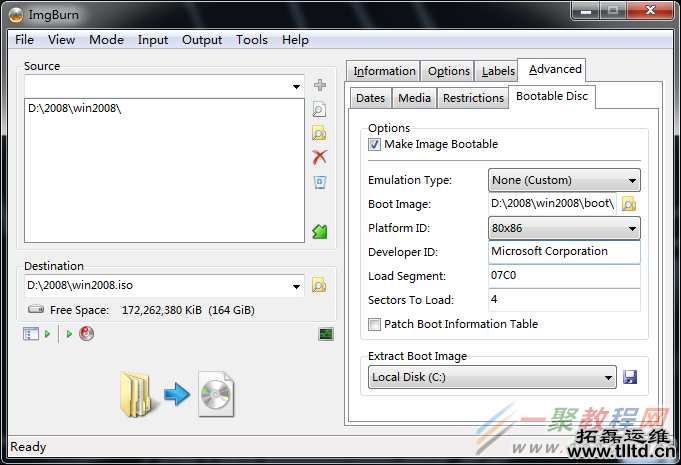 Vultr装windows2008, imgburn